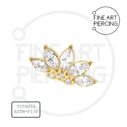 Top de titanio con circonitas y baño de oro Gala