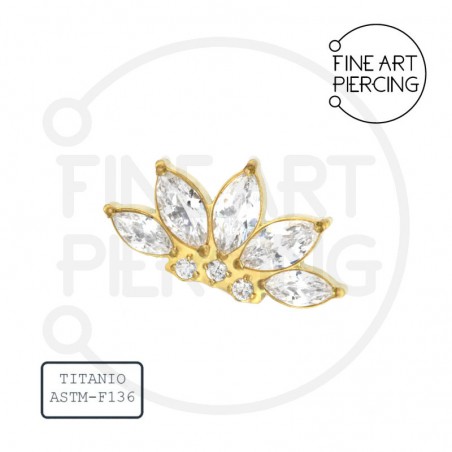 Top de titanio con circonitas y baño de oro Gala