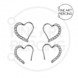 Aro 'Heart' con circonitas de Swarovski para daith