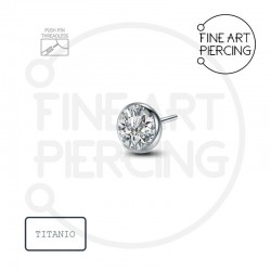 Top con circonita en titanio hipoalergénico threadless