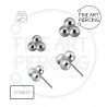 Top Triball en titanio con tres bolitas para piercings