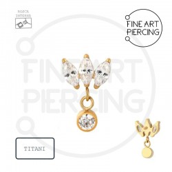 Top Bianca con circonitas y baño de oro 24K