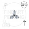 Top Trinity con 3 circonitas de titanio para piercing
