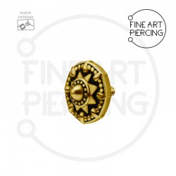 Top Zoe de rosca interna en acero quirúrgico con baño de oro