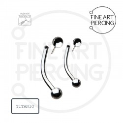 Navel Push Pin barra curvada de titanio