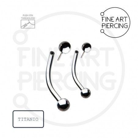 Navel Push Pin barra curvada de titanio