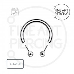 Circular Barbell en titanio con sistema threadless y bolas de 3 mm