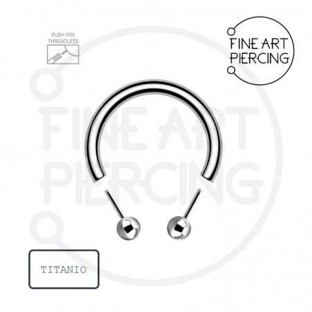 Circular Barbell en titanio con sistema threadless y bolas de 3 mm