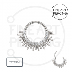 Aro Clicker Stella en titanio con circonitas para septum