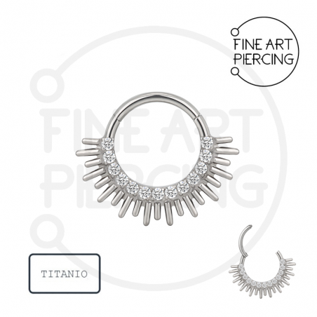 Aro Clicker Stella en titanio con circonitas para septum