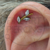 Top de piercing en titanio con diseño de rama y circonitas marquesa