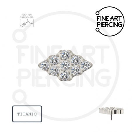 Top Jenna threadless en titanio con diseño en rombo