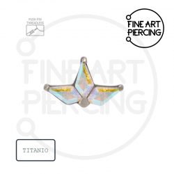 Vicky Top Push Pin de titanio con 3 circonitas boreales para piercing