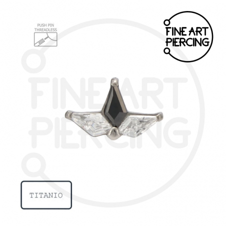 Top de titanio con 3 circonitas para piercing en hélix, conch y lóbulo