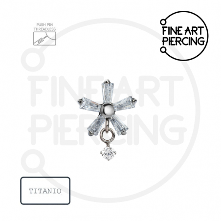 Top Leila en forma de flor para piercing de titanio