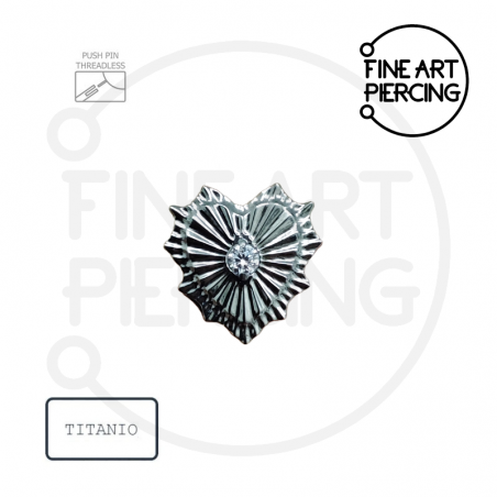 Top de corazón para piercing en tragus, hélix, lóbulo y conch de titanio hipoalergénico