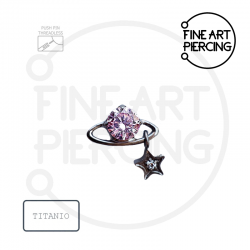 Top Gaia en forma de planeta con circonita rosa