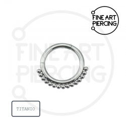 Aro clicker titanio piercing septum daith con bolitas decorativas