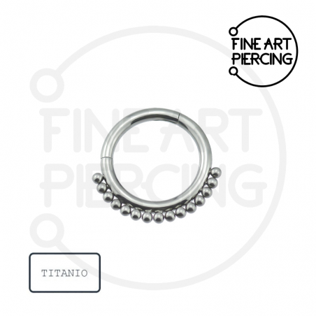Aro clicker titanio piercing septum daith con bolitas decorativas