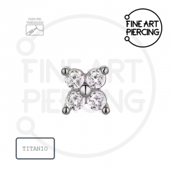 Top de titanio Ingrid con circonitas redondas, ideal para tragus, hélix y lóbulo