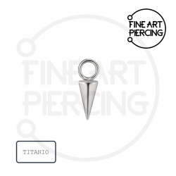 Charm en forma de pincho de titanio hipoalergénico, 6x3 mm