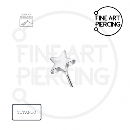 Top de titanio push pin "Electra" en forma de estrella, hipoalergénico