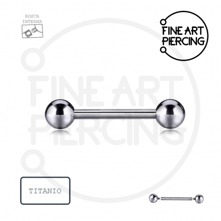 Piercing de lengua y pezón de titanio hipoalergénico con rosca interna, bolas de 5 mm