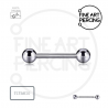 Piercing de lengua y pezón de titanio hipoalergénico con rosca interna, bolas de 5 mm