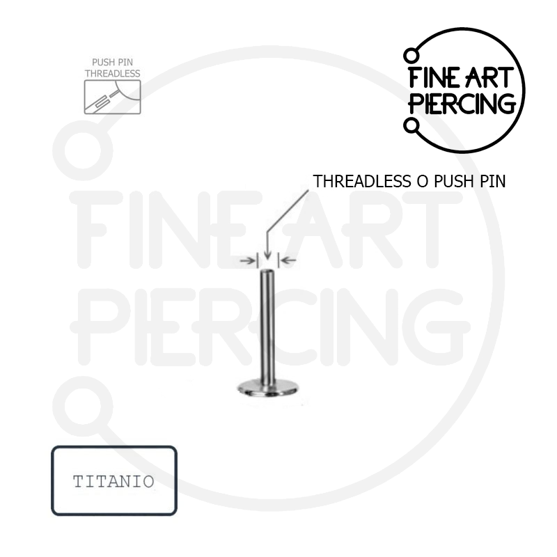 Labret de Titanio Push Pin Piercing sin Rosca para tragus
