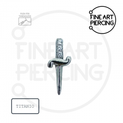 Top "Xena" en forma de daga para piercings en helix, tragus o lóbulo