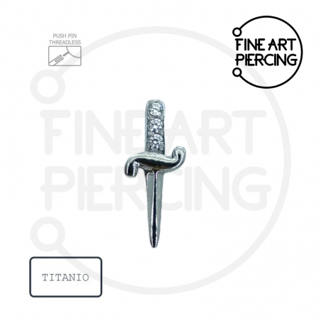 Top "Xena" en forma de daga para piercings en helix, tragus o lóbulo