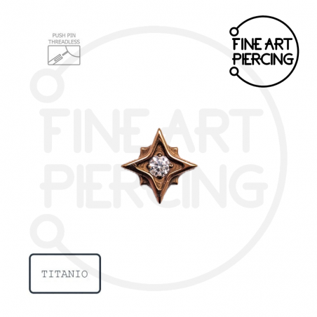 Top "Florence" de titanio en color oro rosa con circonita central