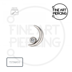 Top "Phoebe" de titanio en forma de luna con circonita para piercings
