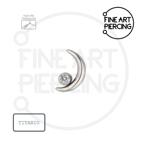 Top "Phoebe" de titanio en forma de luna con circonita para piercings