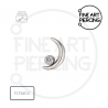 Top "Phoebe" de titanio en forma de luna con circonita para piercings