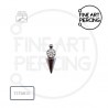 Top "Valkyria" de titanio con circonita y sistema push pin para piercings
