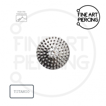 Top Maya en titanio con circonita de 6.3 mm, diseño boho, sistema push pin sin rosca