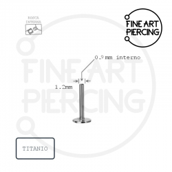 Labret de titanio con rosca interna de 0.9 mm y grosor de 1.2 mm para piercings