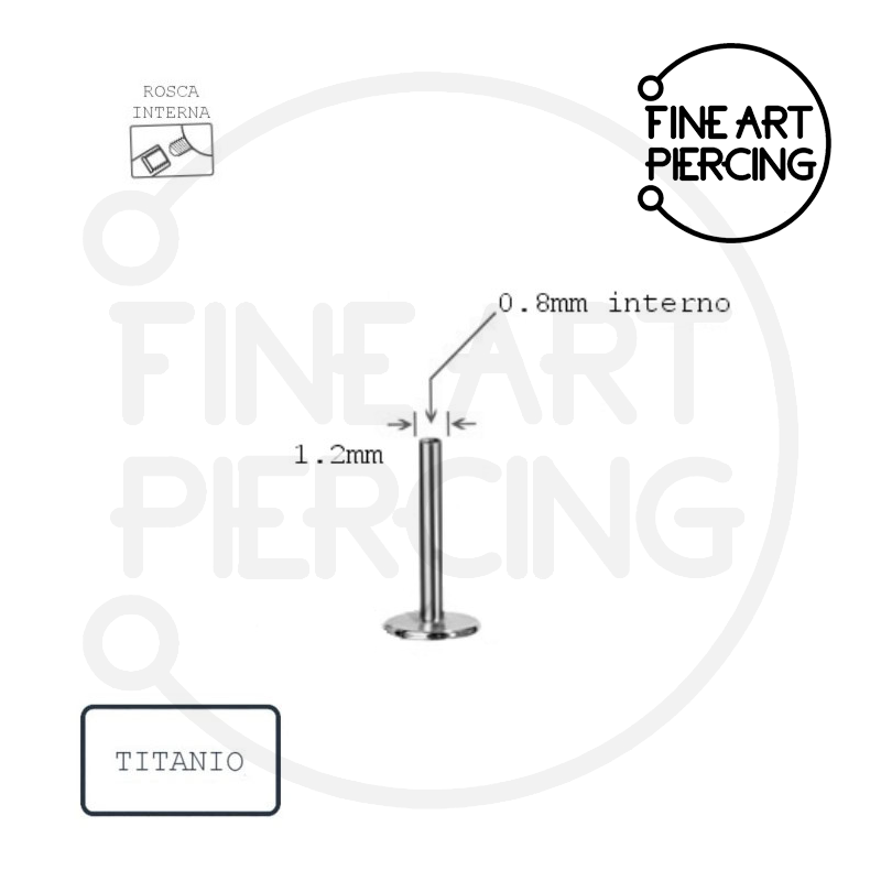 Labret de Rosca Interna en Titanio Fine Art Piercing