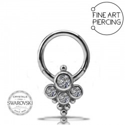 Aro clicker con cristales de Swarovski, ideal para smile, daith y septum