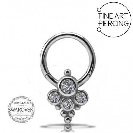 Aro clicker con cristales de Swarovski, ideal para smile, daith y septum