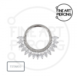 Aro clicker de titanio Marquesa con circonitas para daith y septum