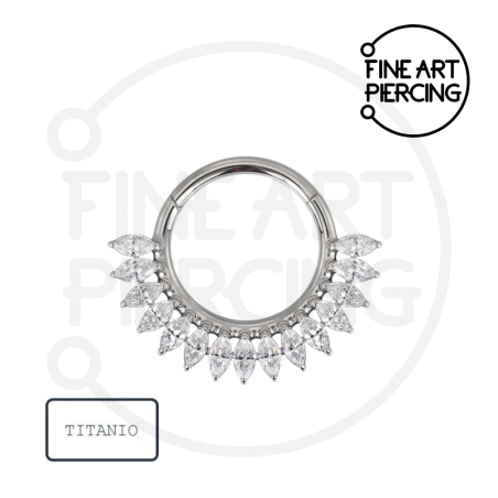 Aro clicker de titanio Marquesa con circonitas para daith y septum
