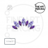 Top de titanio push pin Violeta para piercing hélix o conch, con circonita lila de corte marquesa, joyería piercing sin rosca.