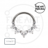 Aro clicker Amara de titanio con circonitas para piercing septum