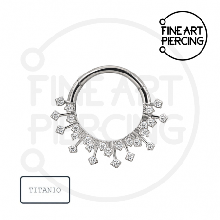 Aro clicker de titanio con diseño celestial Astrid