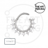 Aro clicker de titanio elegante con circonitas redondas y cuadradas para septum y daith Dione