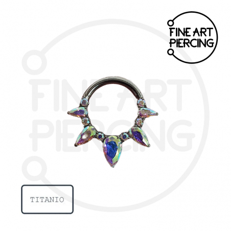 Aro Clicker de Titanio 'Nadia' para Septum o Daith | Fine Art Piercing