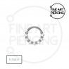 Piercing de titanio para septum o daith con acabado pulido espejo y circonitas cuadradas
