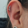 Joya de Titanio con Circonita Marquesa para Piercing Helix y Conch